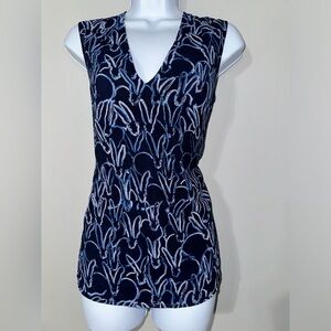 Jason Wu Grey Hunt Slonem Bunny Print Sleeveless Lined Top EUC Size 6‎